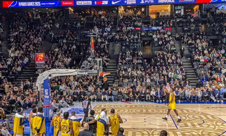 NBA arena during a live betting game